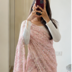 Pastel Pink Embroidered Saree