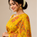 Vibrant Yellow Bandhani-Inspired Saree